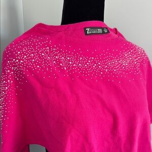 New York and Company pink rhinestone batwing sweater. Size M.